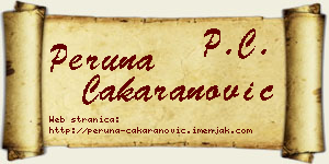 Peruna Čakaranović vizit kartica